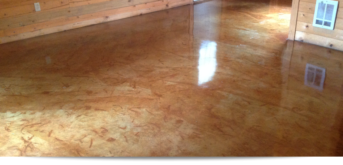 HTC Clear Epoxy Over Stained Concrete