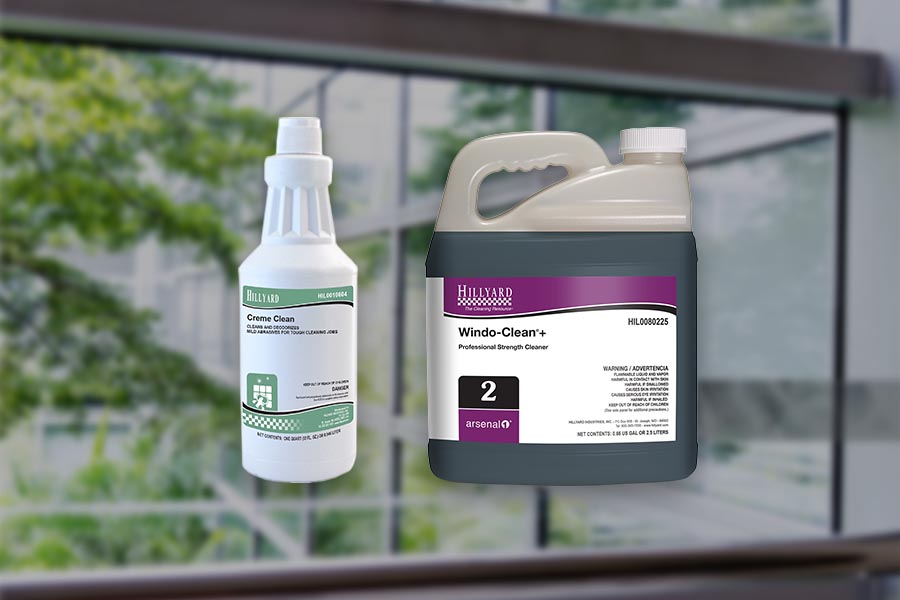 Microfiber cloth and spray bottle for glass cleaning